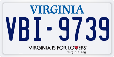 VA license plate VBI9739
