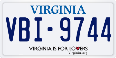 VA license plate VBI9744