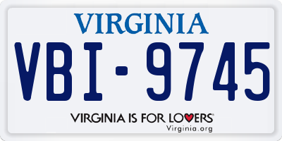 VA license plate VBI9745