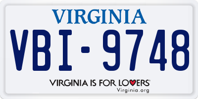 VA license plate VBI9748