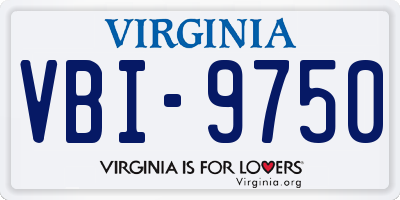 VA license plate VBI9750