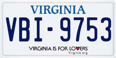 VA license plate VBI9753