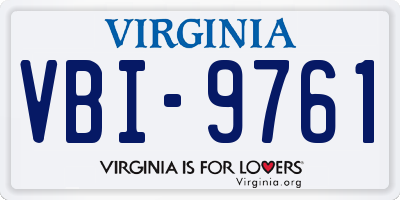VA license plate VBI9761