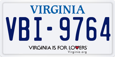 VA license plate VBI9764
