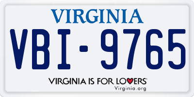 VA license plate VBI9765
