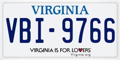VA license plate VBI9766
