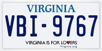 VA license plate VBI9767