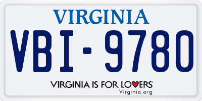 VA license plate VBI9780