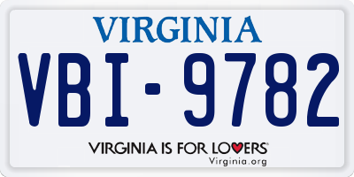 VA license plate VBI9782