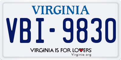 VA license plate VBI9830