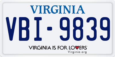VA license plate VBI9839