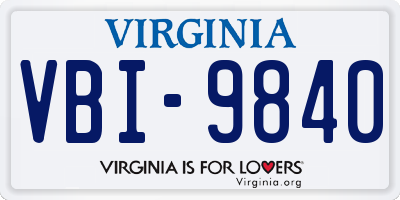 VA license plate VBI9840