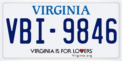 VA license plate VBI9846