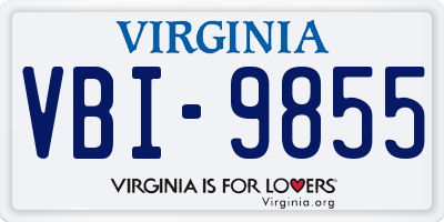 VA license plate VBI9855