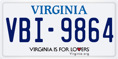 VA license plate VBI9864