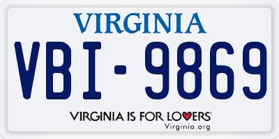 VA license plate VBI9869