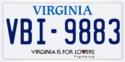 VA license plate VBI9883
