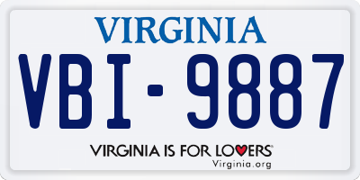 VA license plate VBI9887