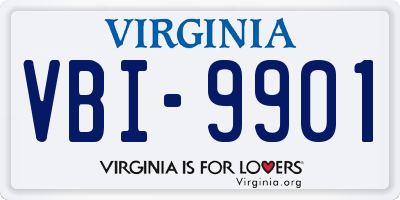 VA license plate VBI9901