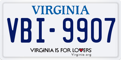 VA license plate VBI9907