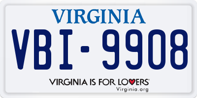 VA license plate VBI9908