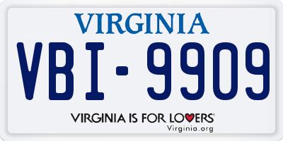 VA license plate VBI9909