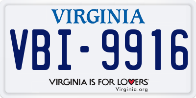 VA license plate VBI9916