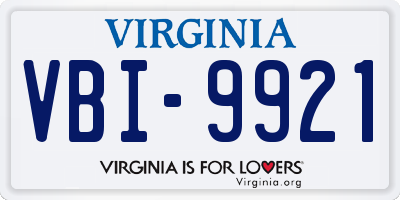 VA license plate VBI9921