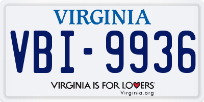 VA license plate VBI9936
