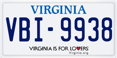 VA license plate VBI9938