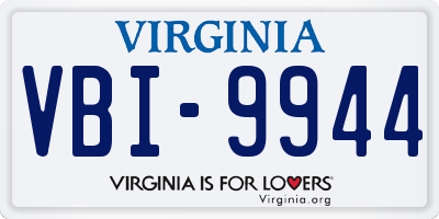 VA license plate VBI9944