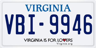 VA license plate VBI9946