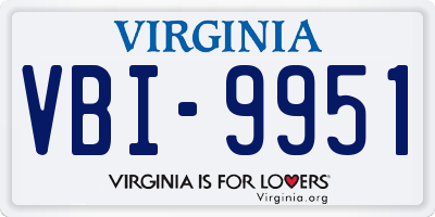 VA license plate VBI9951