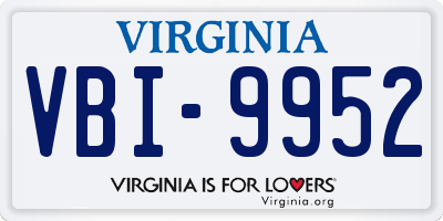 VA license plate VBI9952