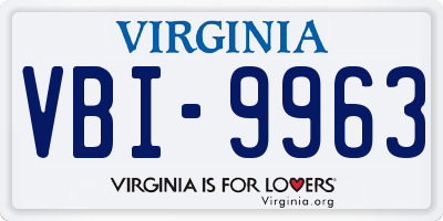 VA license plate VBI9963