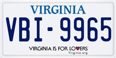 VA license plate VBI9965