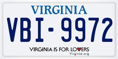 VA license plate VBI9972