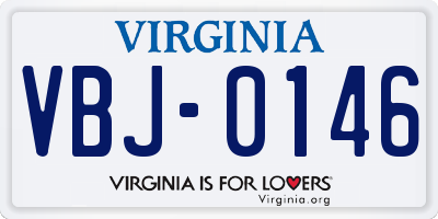 VA license plate VBJ0146