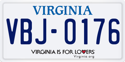 VA license plate VBJ0176