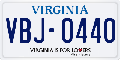 VA license plate VBJ0440