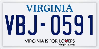 VA license plate VBJ0591
