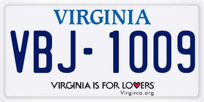 VA license plate VBJ1009