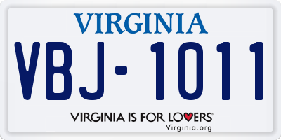 VA license plate VBJ1011