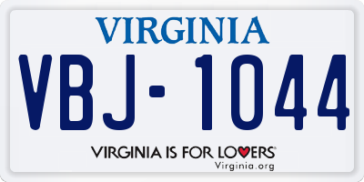 VA license plate VBJ1044