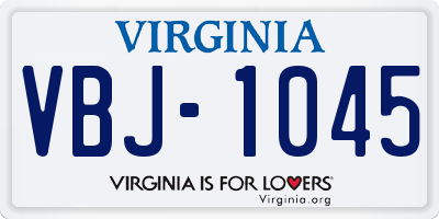 VA license plate VBJ1045