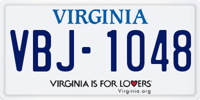 VA license plate VBJ1048