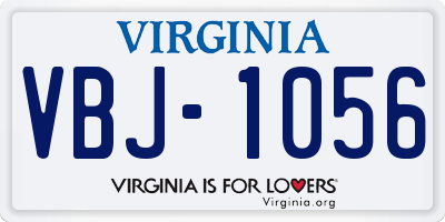 VA license plate VBJ1056