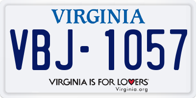 VA license plate VBJ1057