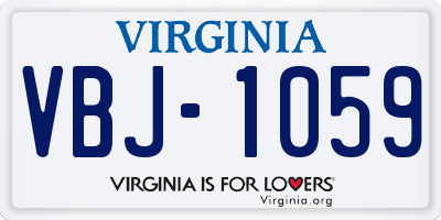 VA license plate VBJ1059