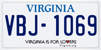 VA license plate VBJ1069